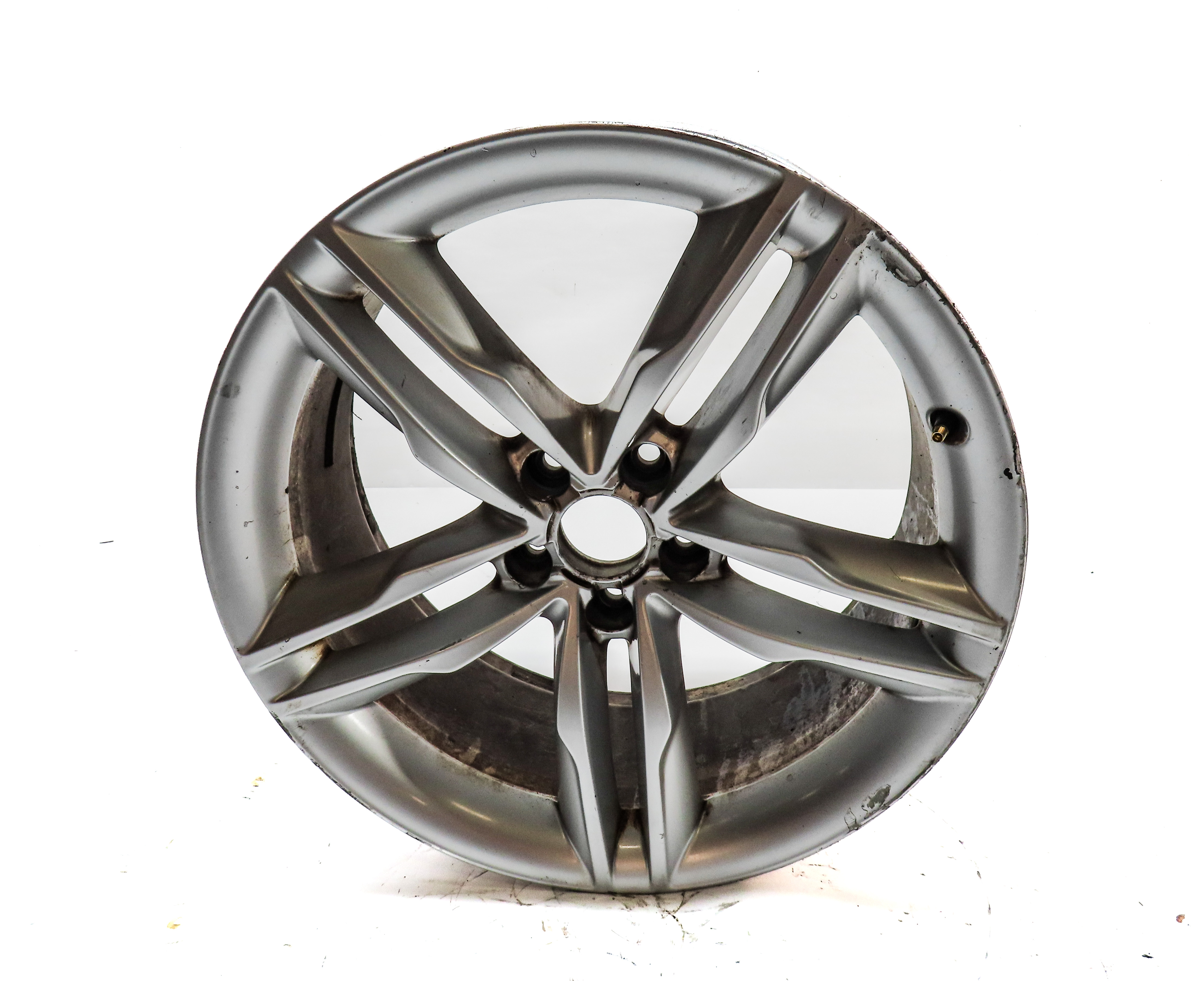 08-17 AUDI A5 S5 (B8 8T) 19x8.5 TWIN DOUBLE 5 SPOKE ALUMINIUM WHEEL RIM (SILVER) — exact item pictured